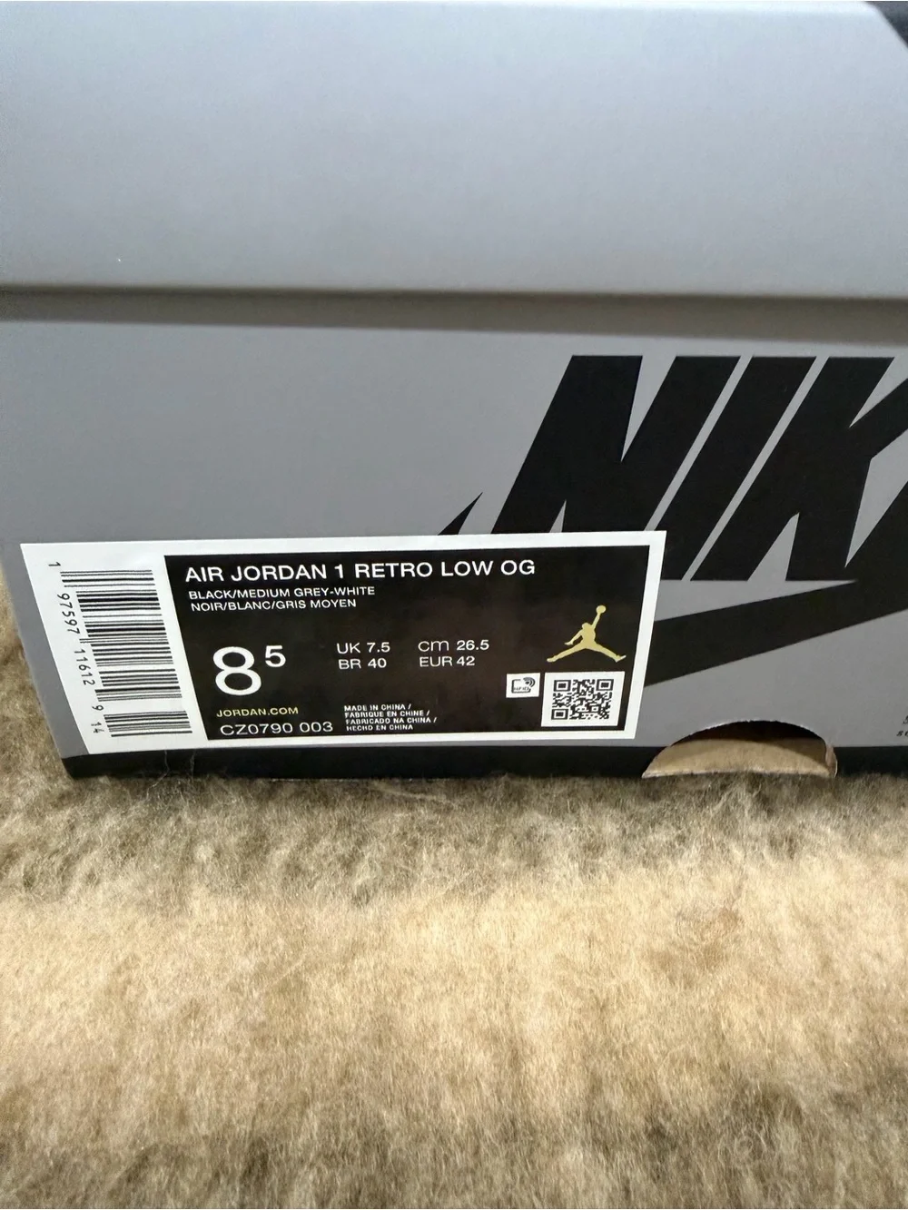 Jordan Air Jordan 1 Retro Low OG — Black, Gray, Shadow